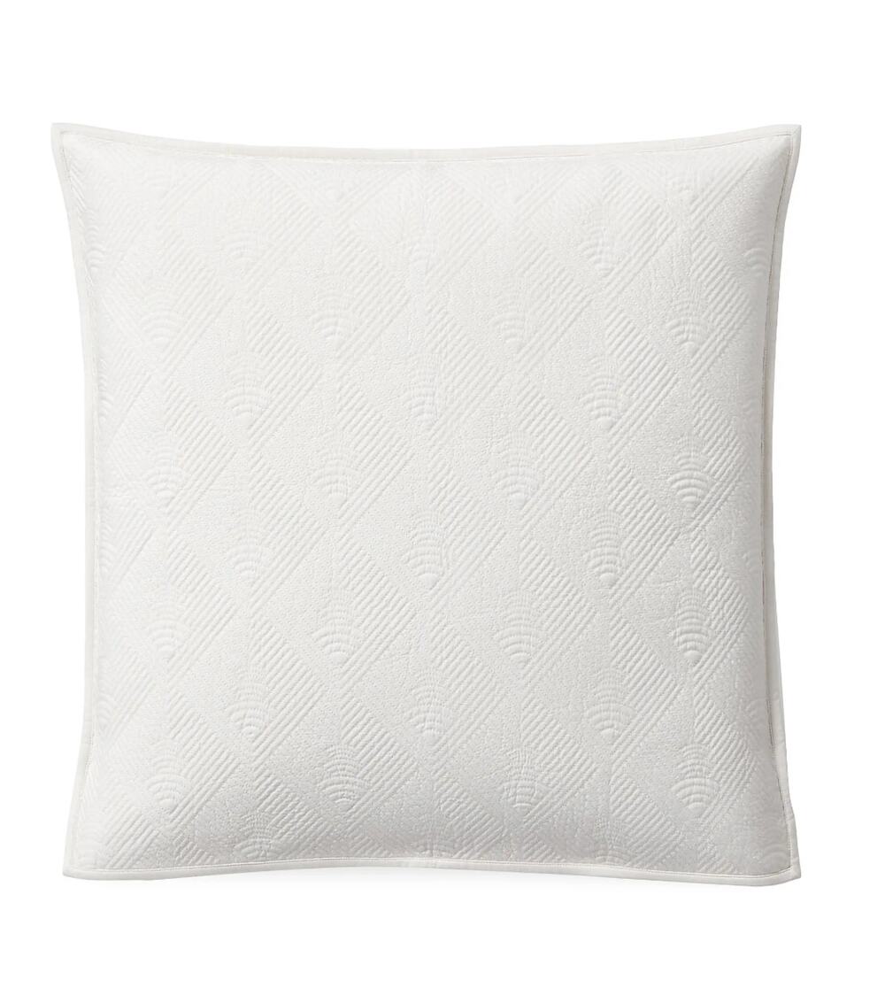 Ralph Lauren Park Row Elysia Euro Pillow Sham Chic Cream Cotton $300 NEW NWT